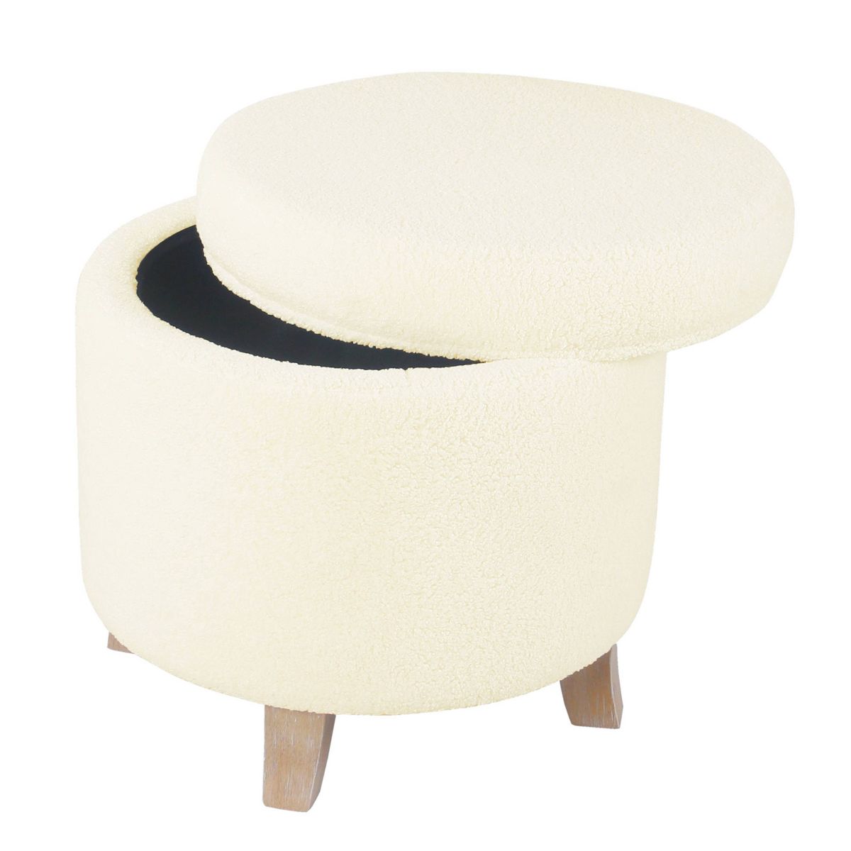 Cole Classics Round Storage Ottoman Flared Wood Leg