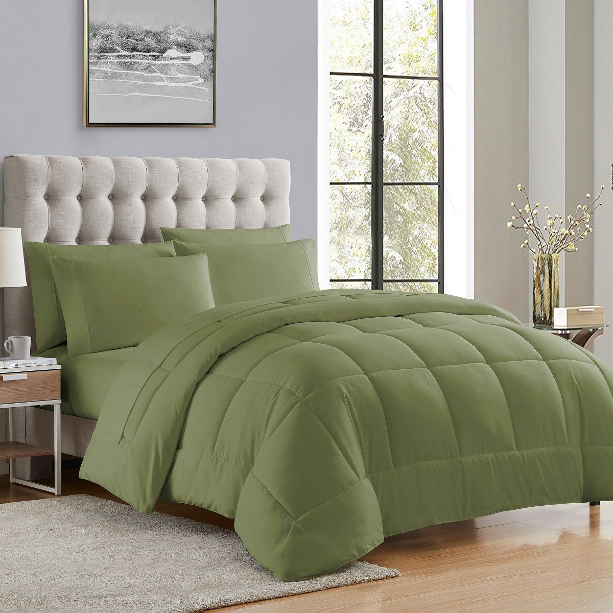 All Season Bed-in-A-Bag Solid Color Comforter & Sheet Set
