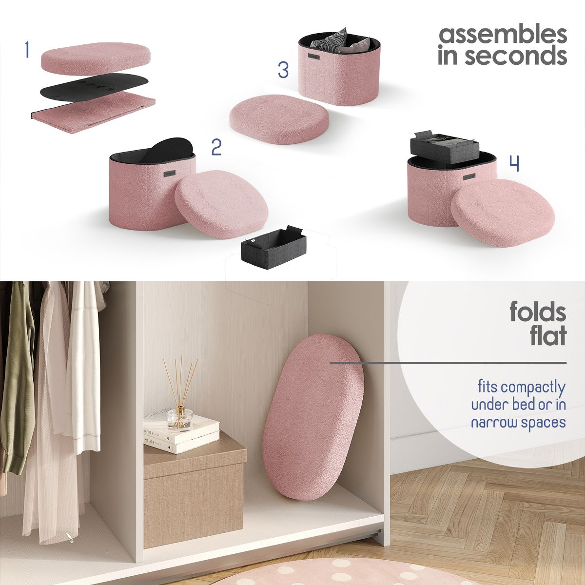 Large Storage Ottoman Bench