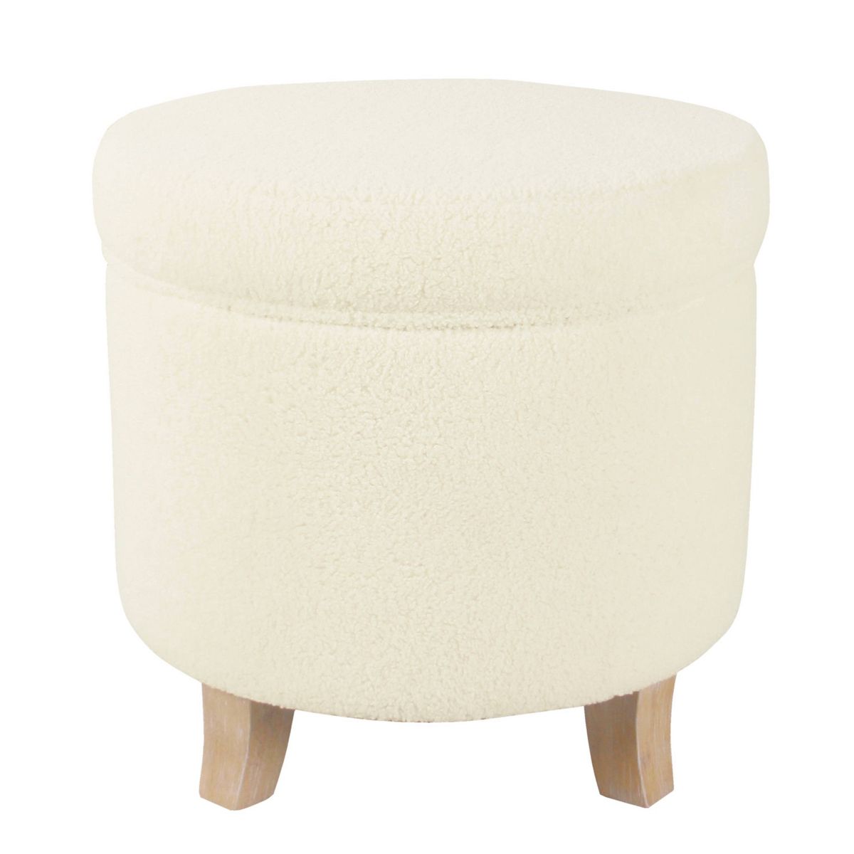 Cole Classics Round Storage Ottoman Flared Wood Leg