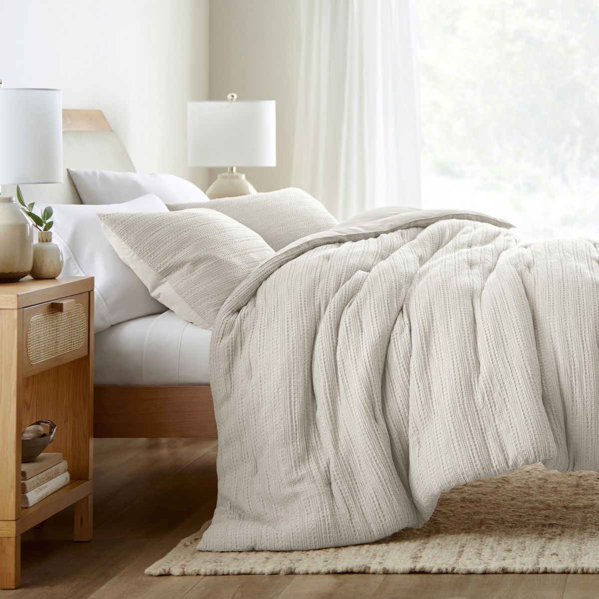 Waffle Textured Comforter Set All Season