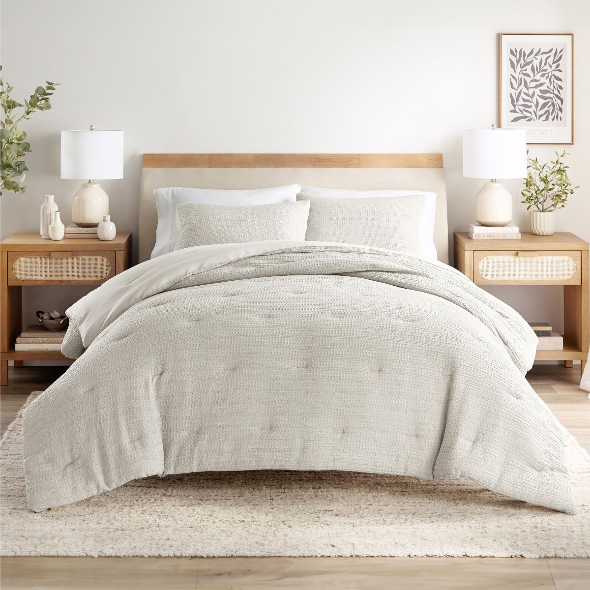 Waffle Textured Comforter Set All Season